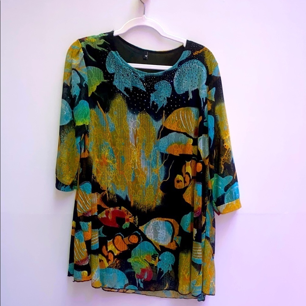 Colorful Abstract Women's Top - Picture 1 of 4